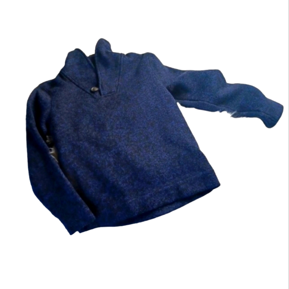 Navy Boys Shawl Collar Pullover